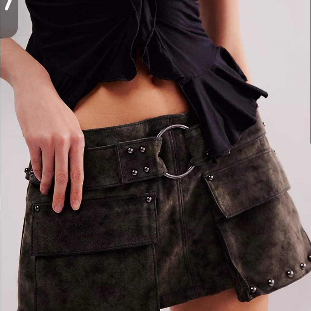 Free People Navy Patterned Button Down Shirt - image 3